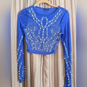 Royal Blue Sheer Crop Top